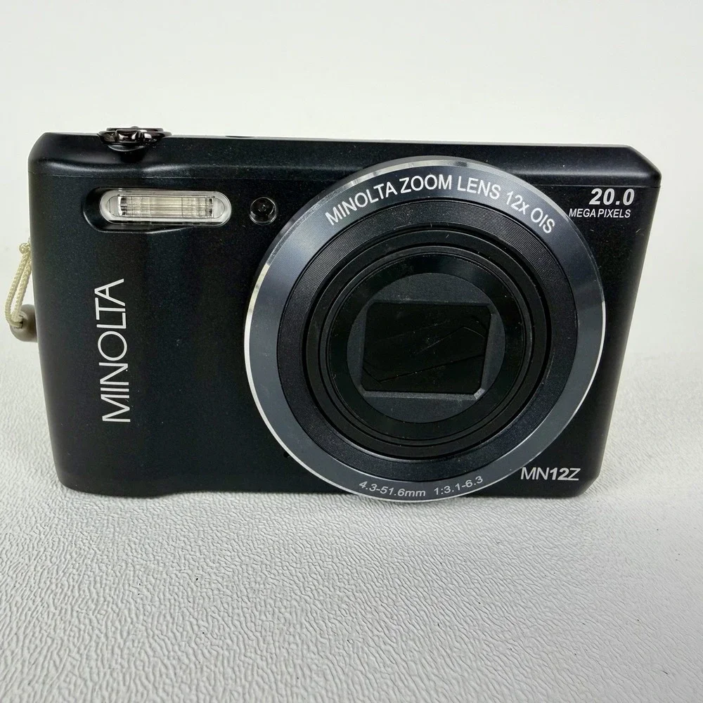 Minolta MN12Z 20MP Digital Camera 12X Optical Zoom HD w/accessories Tested,Works